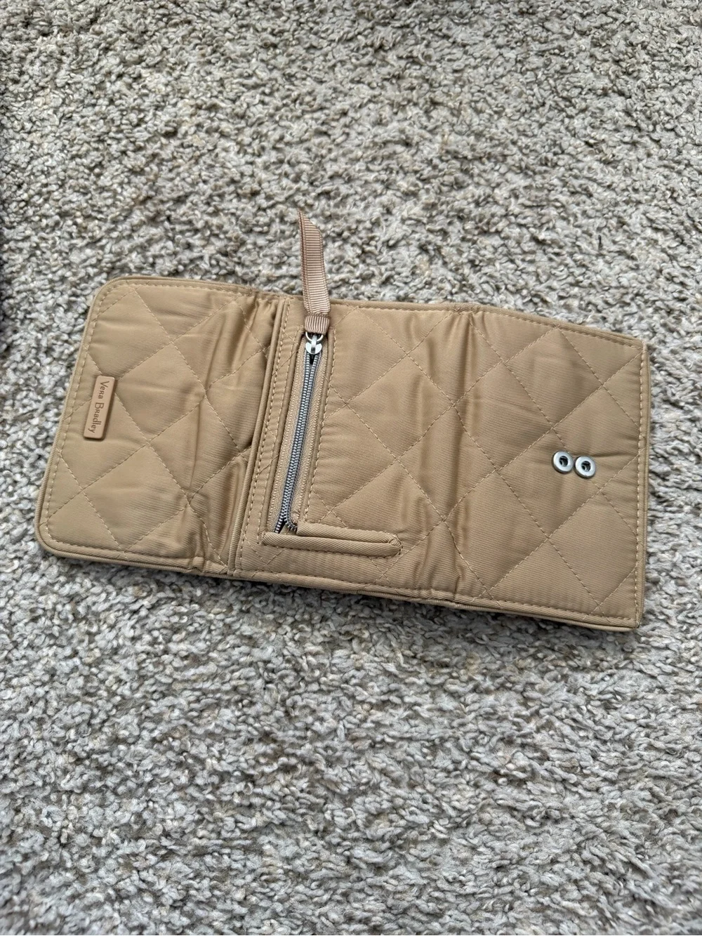 Vera Bradley Quilted Trifold Wallet - Camel Tan